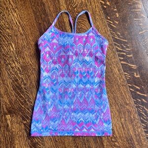 Ivivva Pink and Blue Patterned Tank Top girl 10